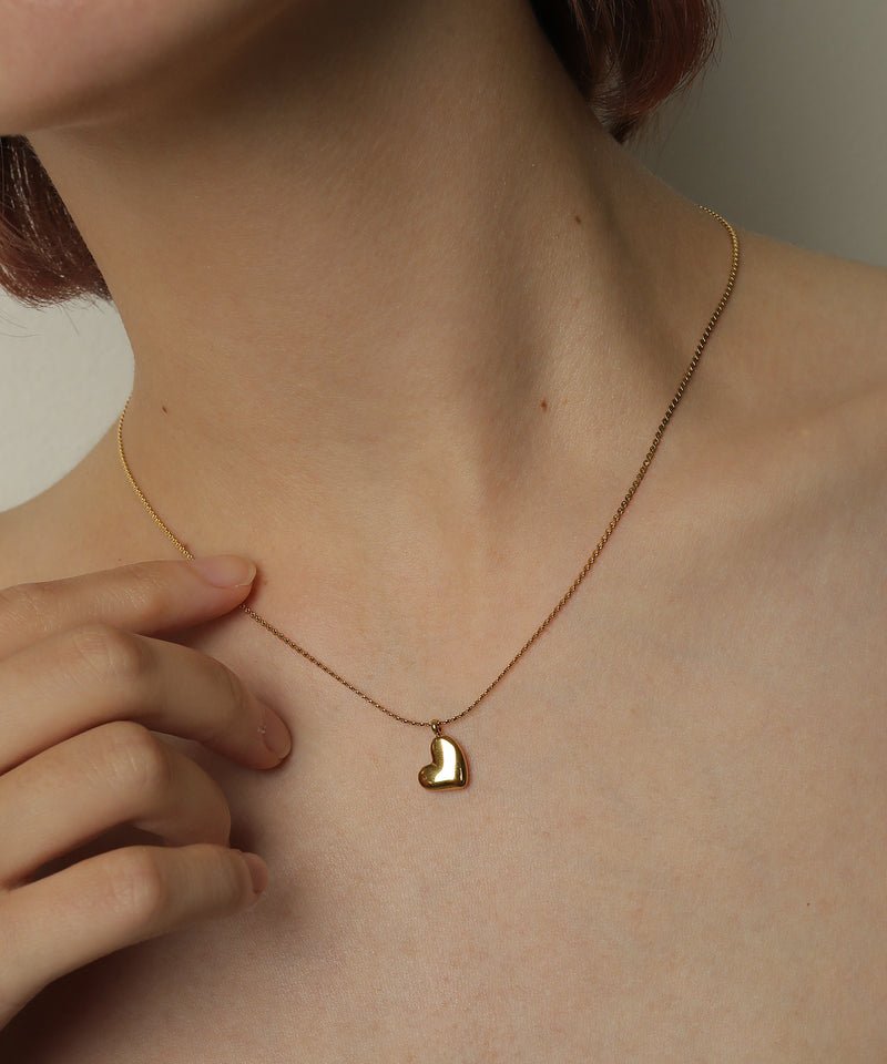 金属アレルギー対応 ニュアンスハートトップネックレス サージカルステンレス