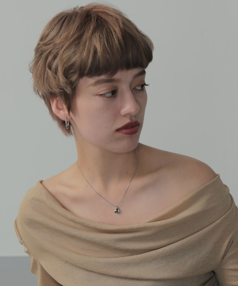 金属アレルギー対応 ニュアンスハートトップネックレス サージカルステンレス