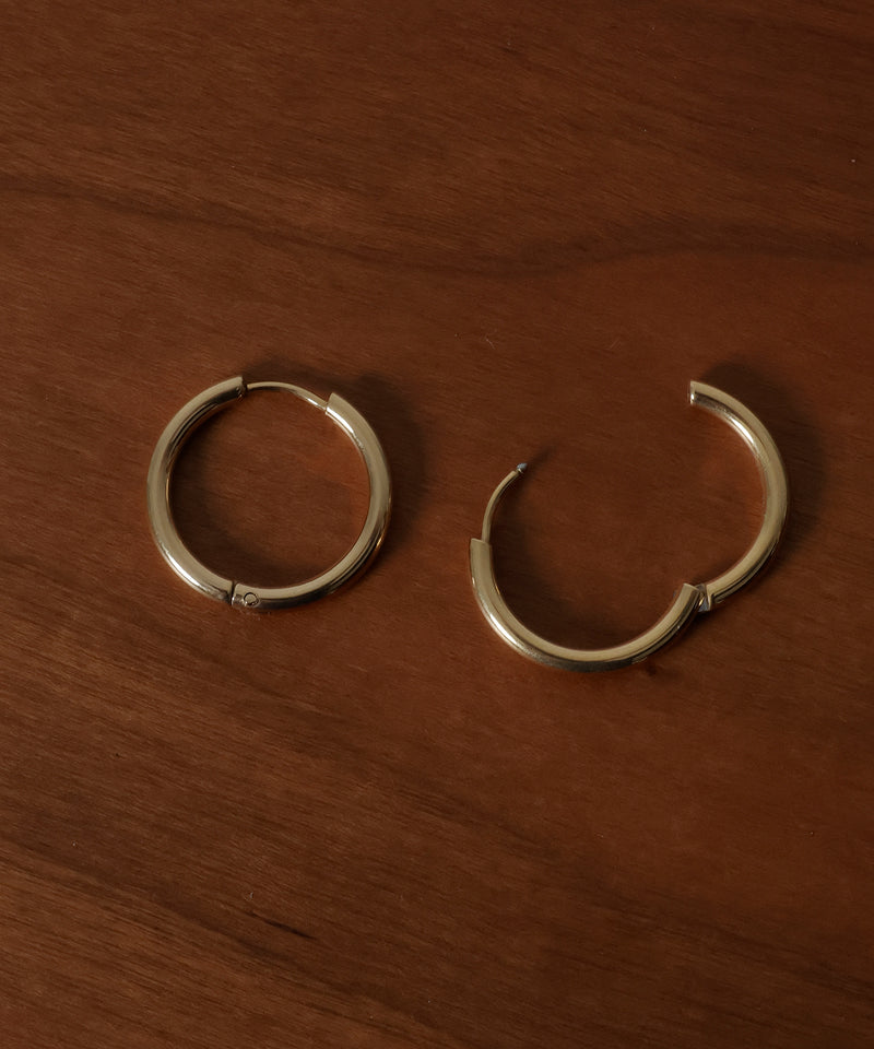 金属アレルギー対応 ワンタッチフープピアス 21mm 316L サージカルステンレス