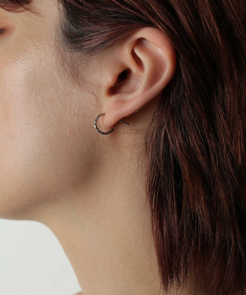 金属アレルギー対応 スクリューカットフープピアス 10ｍｍ 両耳用 サージカルステンレス