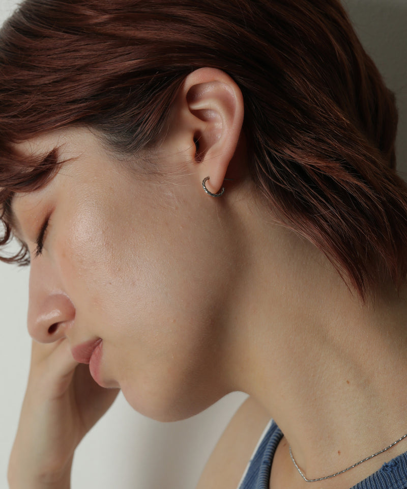 金属アレルギー対応 スクリューカットフープピアス 10ｍｍ 両耳用 サージカルステンレス