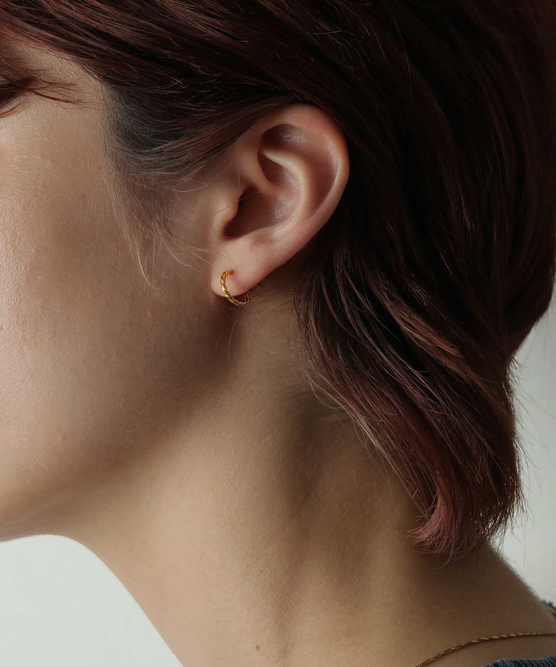 金属アレルギー対応 スクリューカットフープピアス 10ｍｍ 両耳用 サージカルステンレス