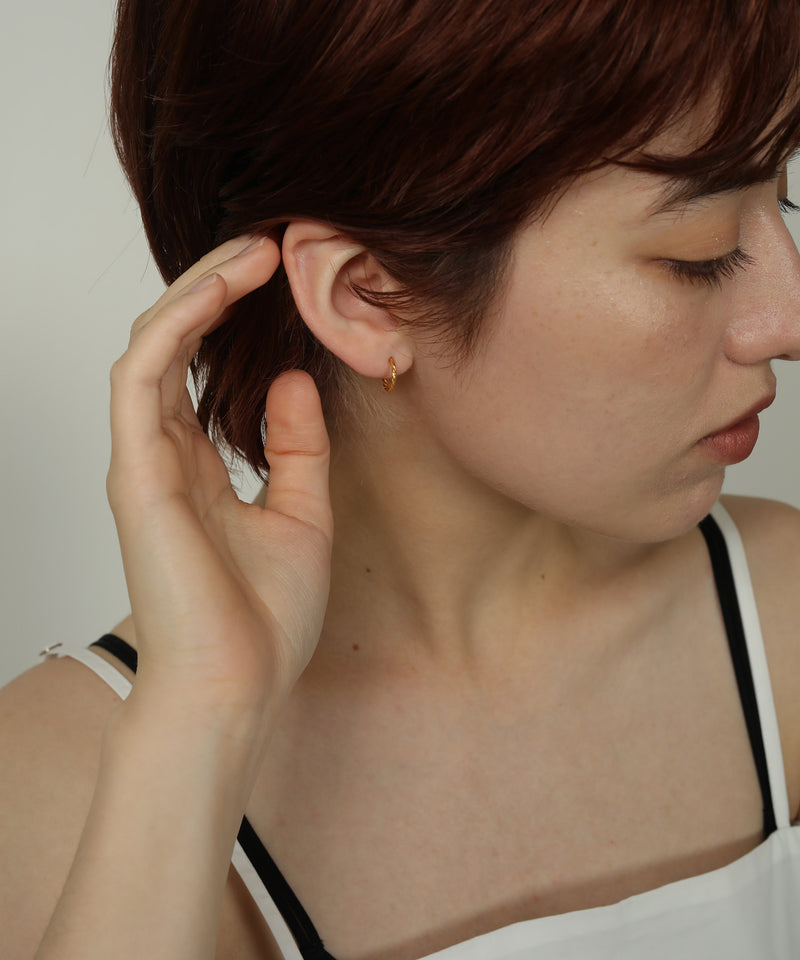 金属アレルギー対応 スクリューカットフープピアス 10ｍｍ 両耳用 サージカルステンレス