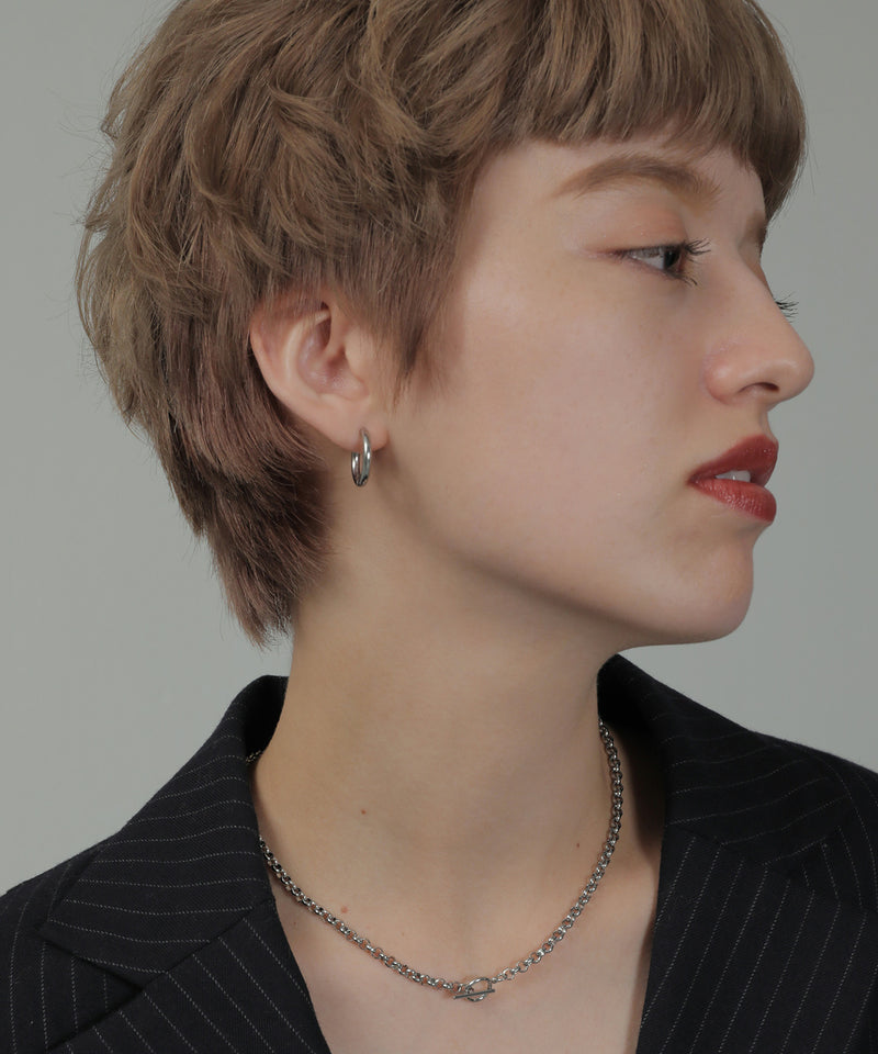 金属アレルギー対応 ワンタッチフープピアス 17mm 316L サージカルステン