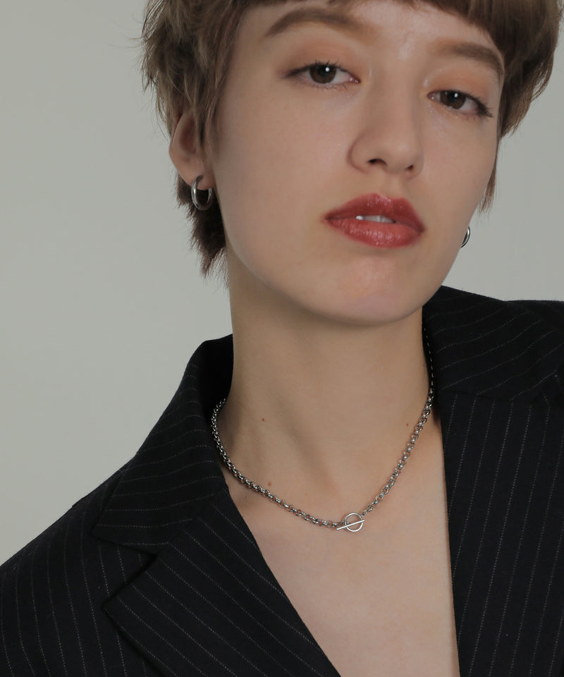 金属アレルギー対応 ワンタッチフープピアス 17mm 316L サージカルステン