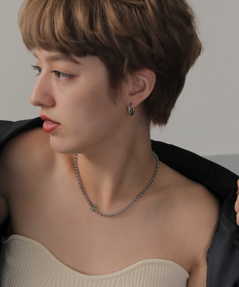 金属アレルギー対応 ワンタッチフープピアス 17mm 316L サージカルステン