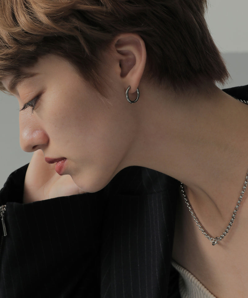 金属アレルギー対応 ワンタッチフープピアス 17mm 316L サージカルステン