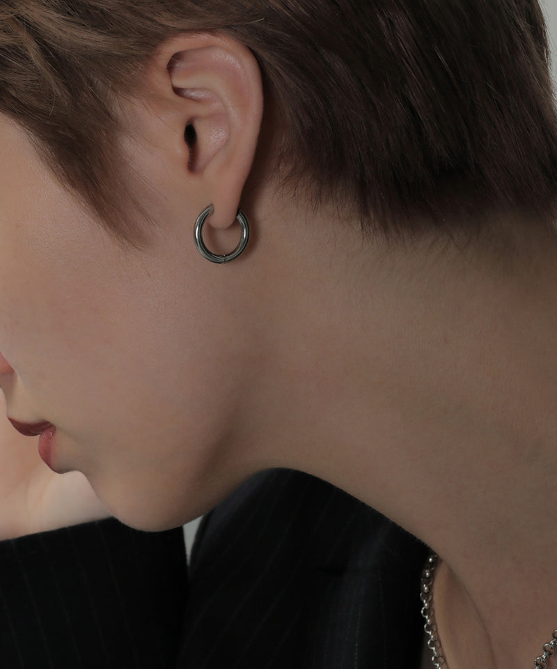 金属アレルギー対応 ワンタッチフープピアス 17mm 316L サージカルステン