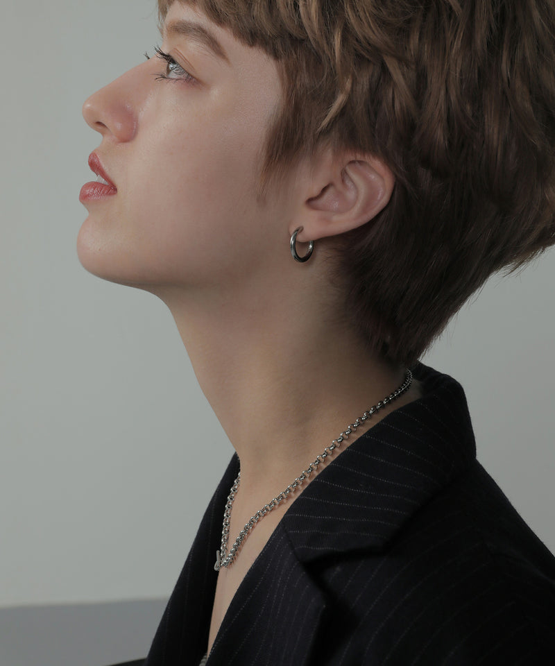 金属アレルギー対応 ワンタッチフープピアス 17mm 316L サージカルステン