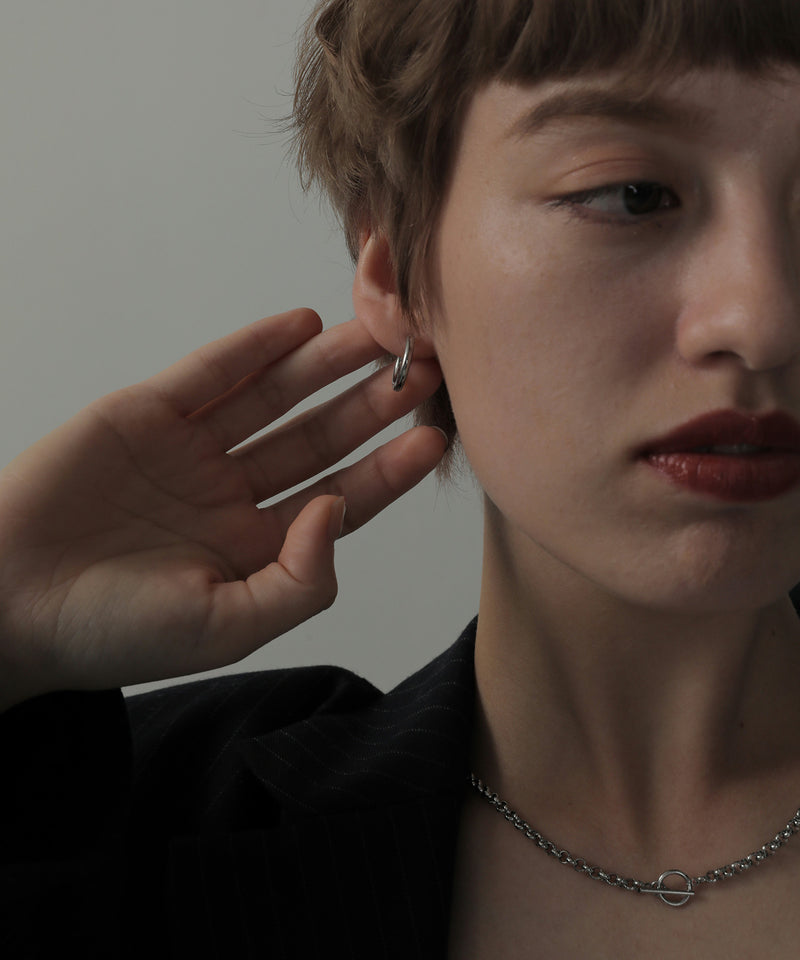 金属アレルギー対応 ワンタッチフープピアス 17mm 316L サージカルステン