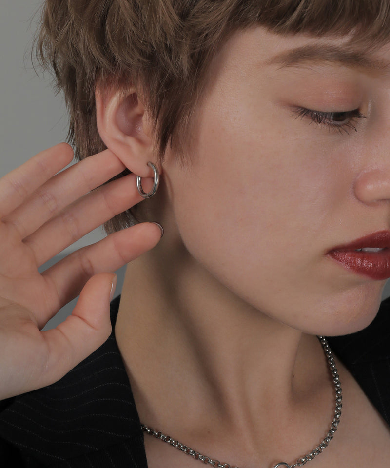 金属アレルギー対応 ワンタッチフープピアス 17mm 316L サージカルステン