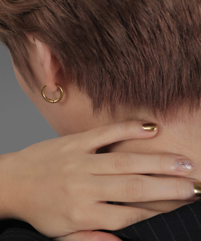 金属アレルギー対応 ワンタッチフープピアス 17mm 316L サージカルステン