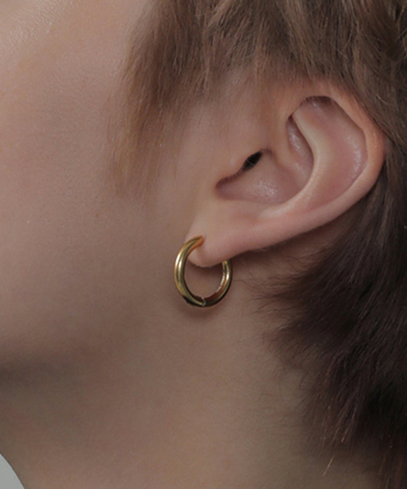 金属アレルギー対応 ワンタッチフープピアス 17mm 316L サージカルステン