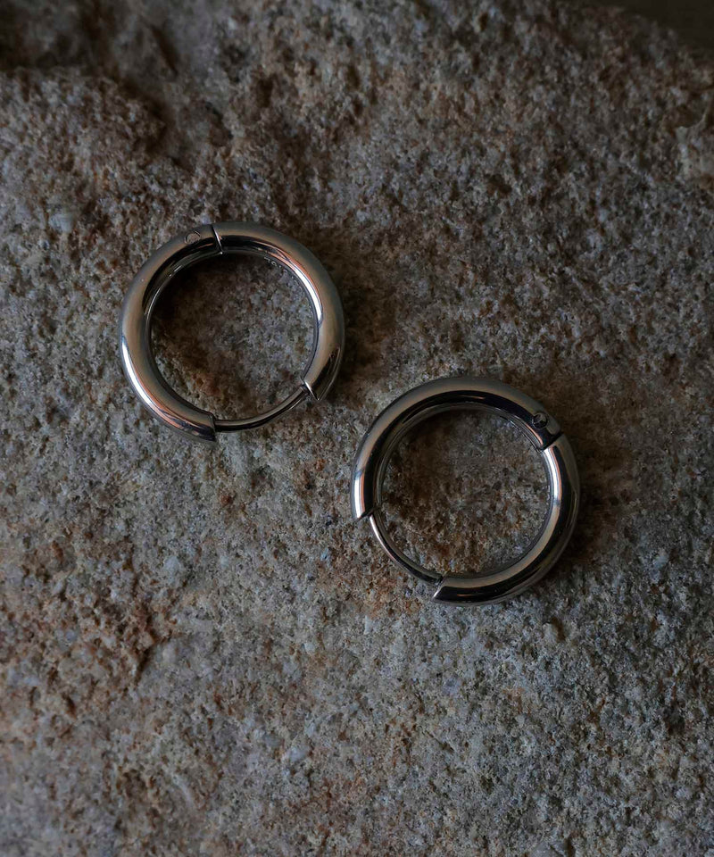 金属アレルギー対応 ワンタッチフープピアス 17mm 316L サージカルステン