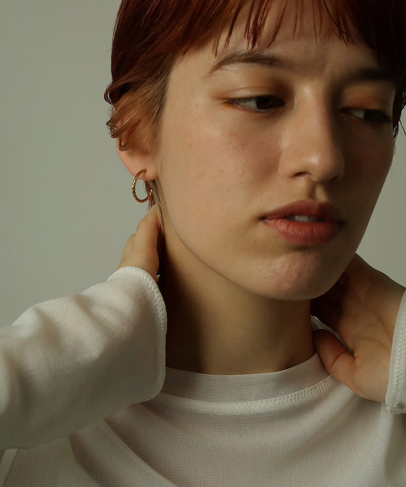 金属アレルギー対応 スクリューカットフープピアス 20ｍｍ 両耳用 サージカルス