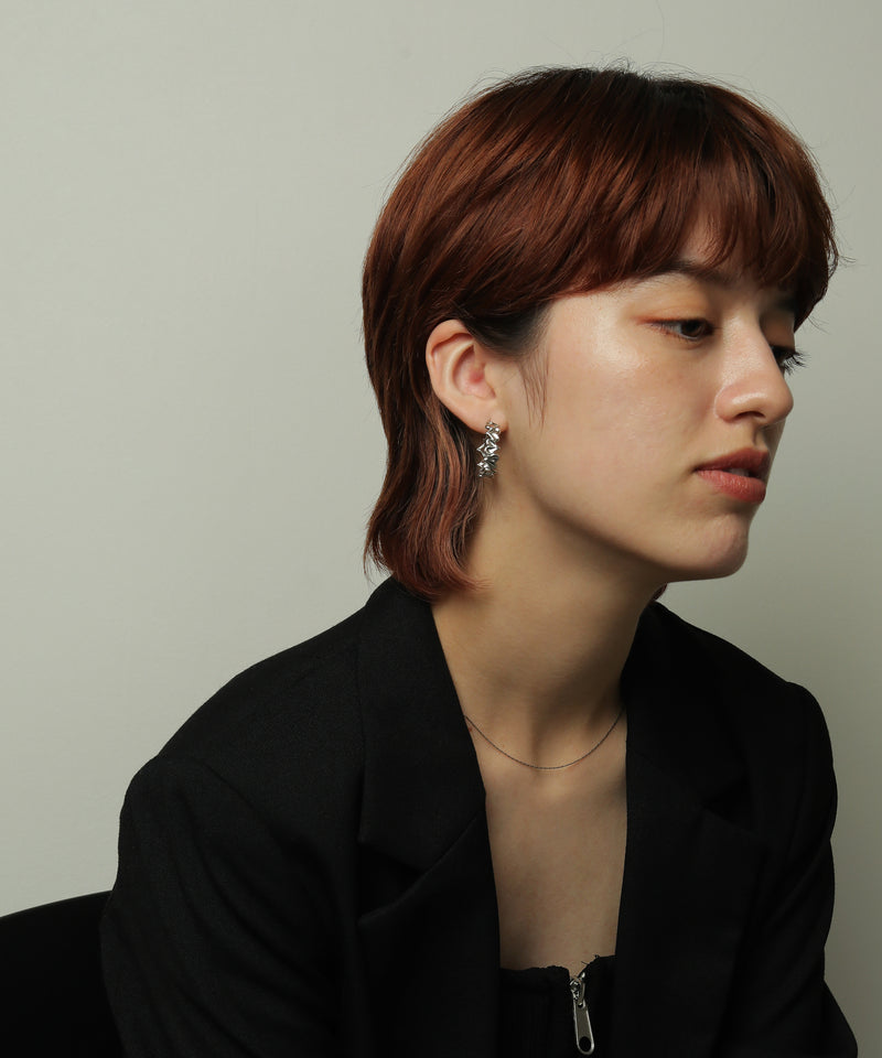 金属アレルギー対応 ハートデザイン フープピアス サージカルステンレス