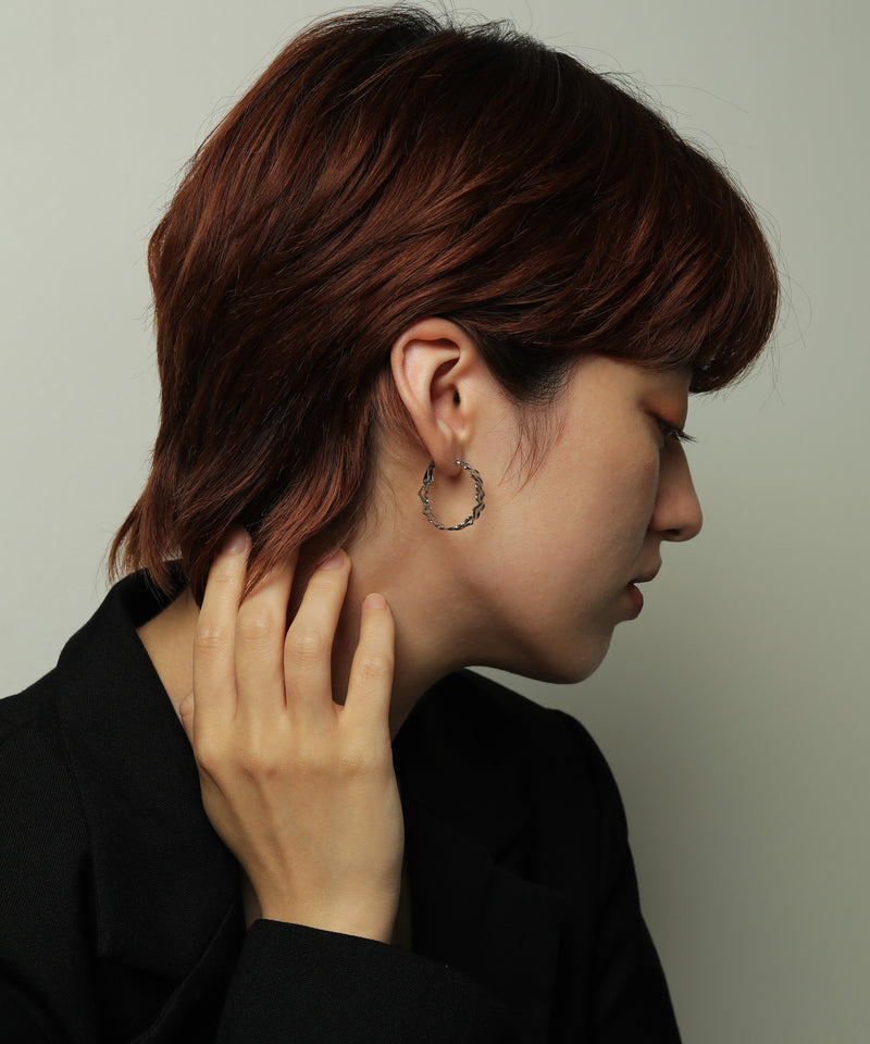 金属アレルギー対応 ハートデザイン フープピアス サージカルステンレス