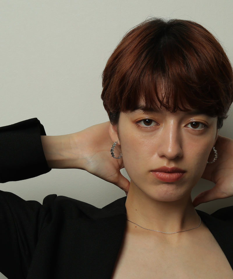 金属アレルギー対応 ハートデザイン フープピアス サージカルステンレス