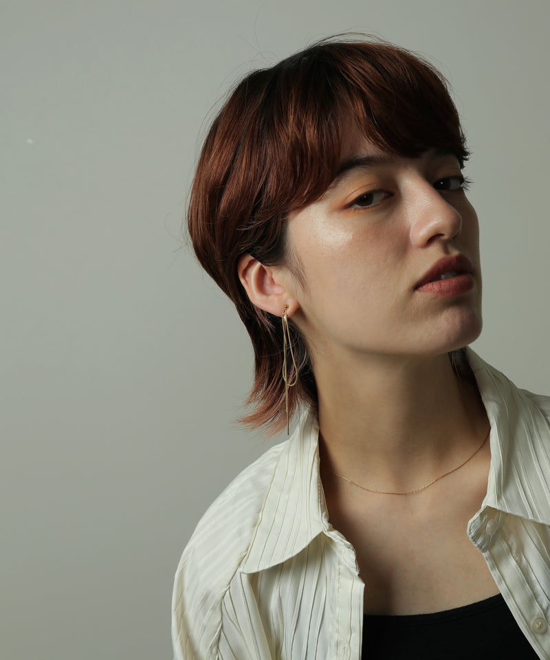 金属アレルギー対応 スネークチェーン ロングピアス サージカルステンレス