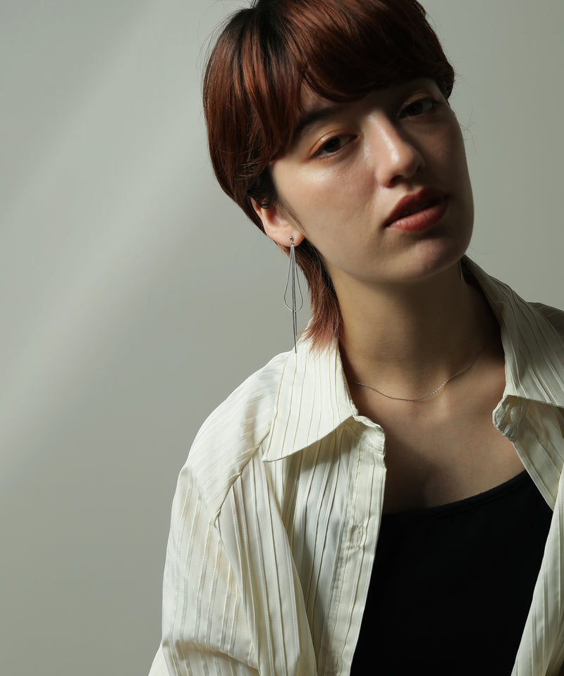 金属アレルギー対応 スネークチェーン ロングピアス サージカルステンレス