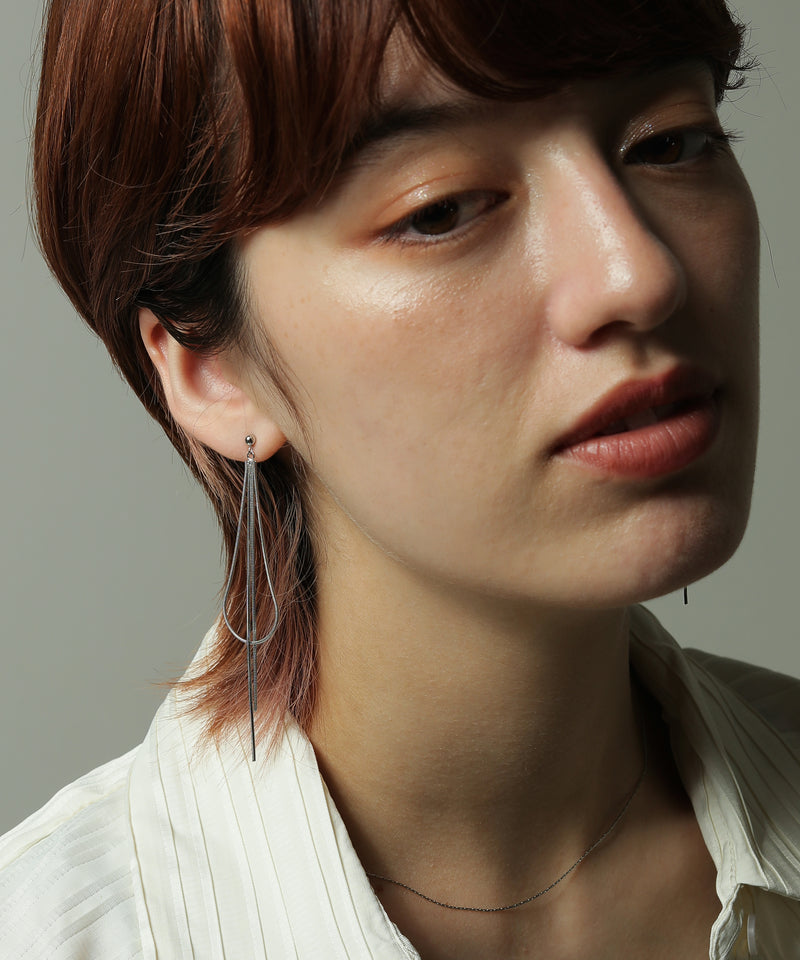 金属アレルギー対応 スネークチェーン ロングピアス サージカルステンレス