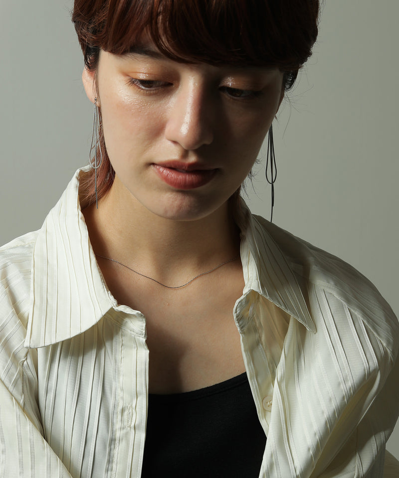 金属アレルギー対応 スネークチェーン ロングピアス サージカルステンレス