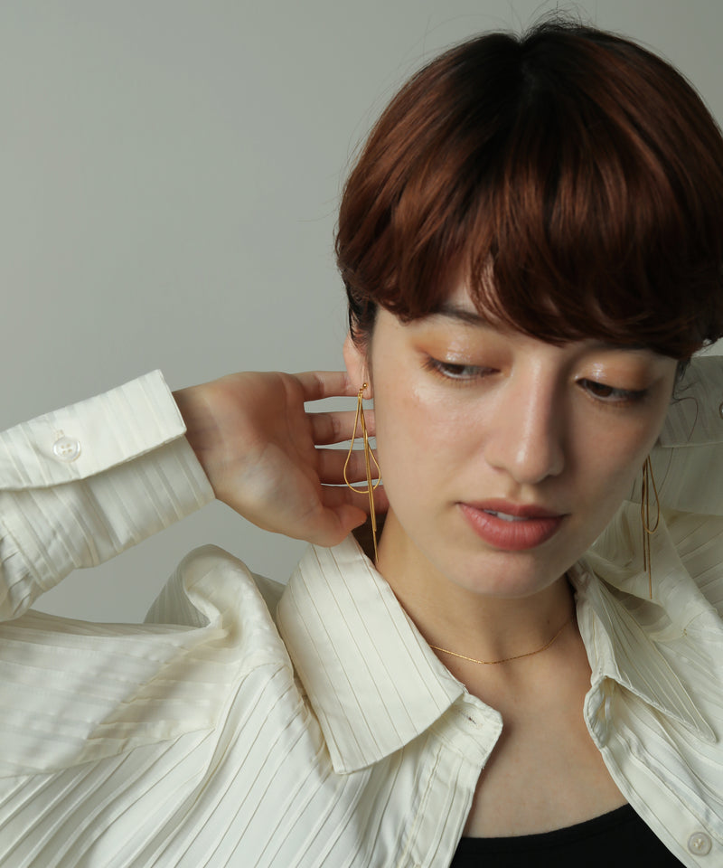 金属アレルギー対応 スネークチェーン ロングピアス サージカルステンレス