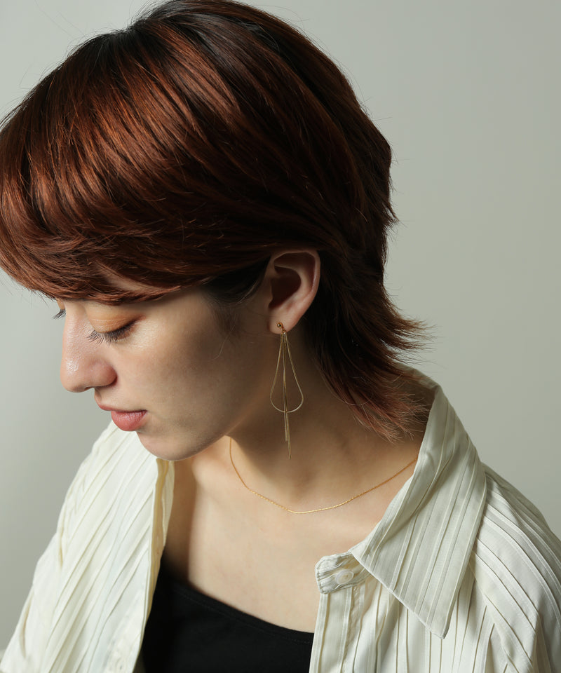 金属アレルギー対応 スネークチェーン ロングピアス サージカルステンレス