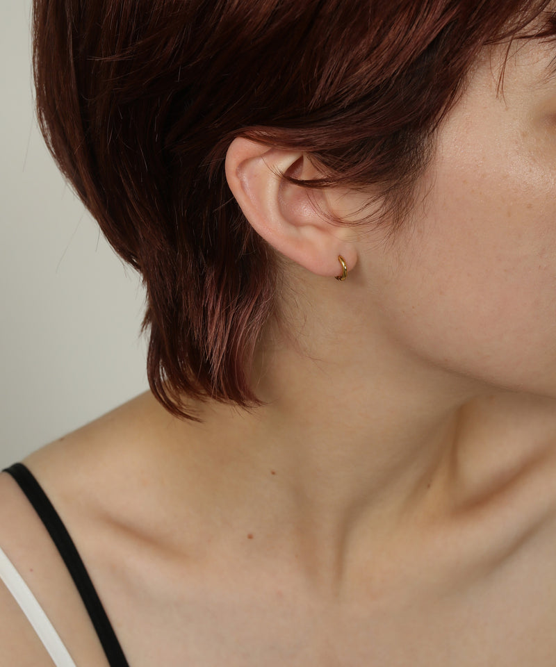 金属アレルギー対応 シンプルフープピアス 9mm 両耳用 サージカルステンレス ユニセックス