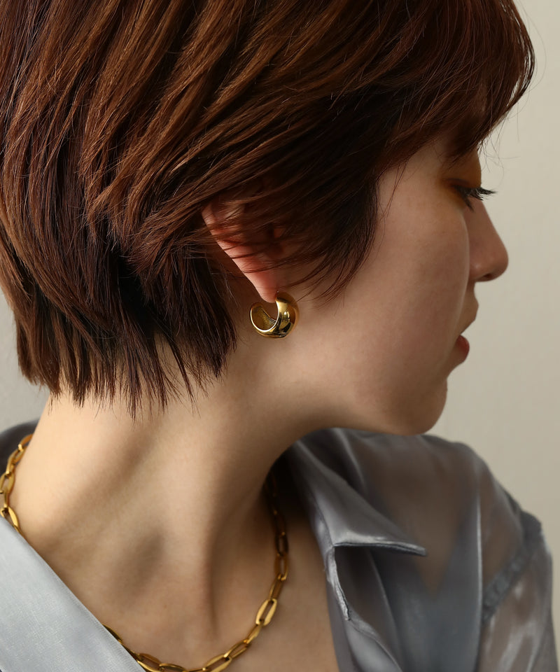 金属アレルギー対応 ラウンドドロップピアス サージカルステンレス