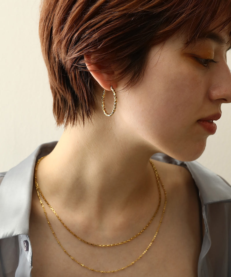 金属アレルギー対応 ツイストフープピアス 29mm サージカルステンレス