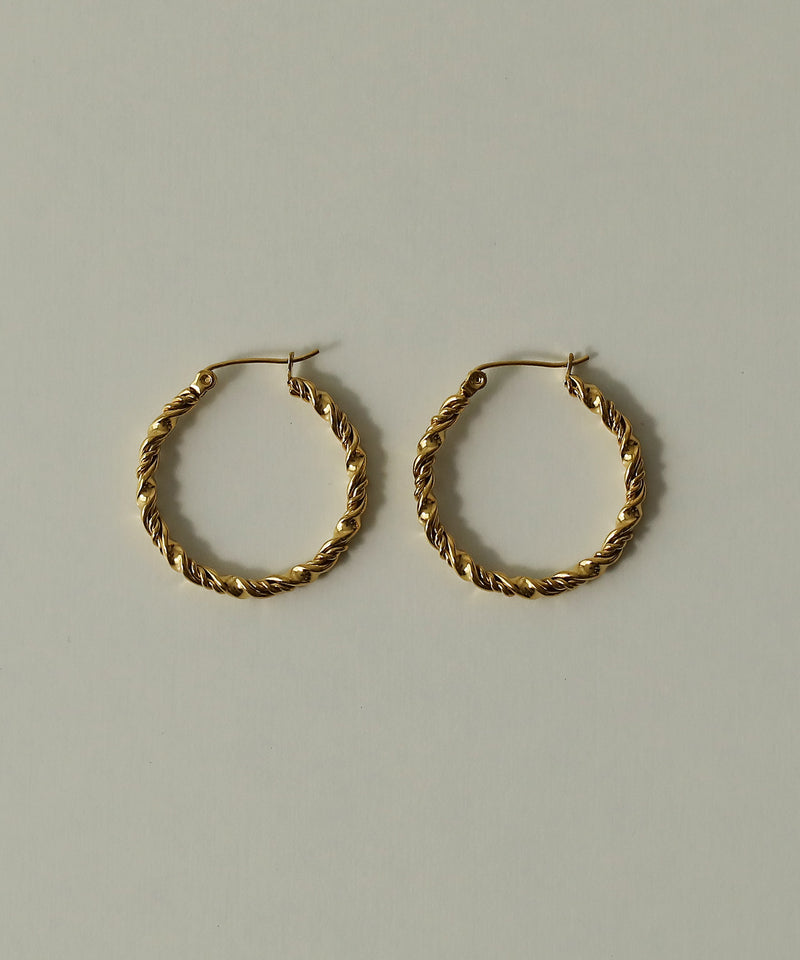 金属アレルギー対応 ツイストフープピアス 29mm サージカルステンレス