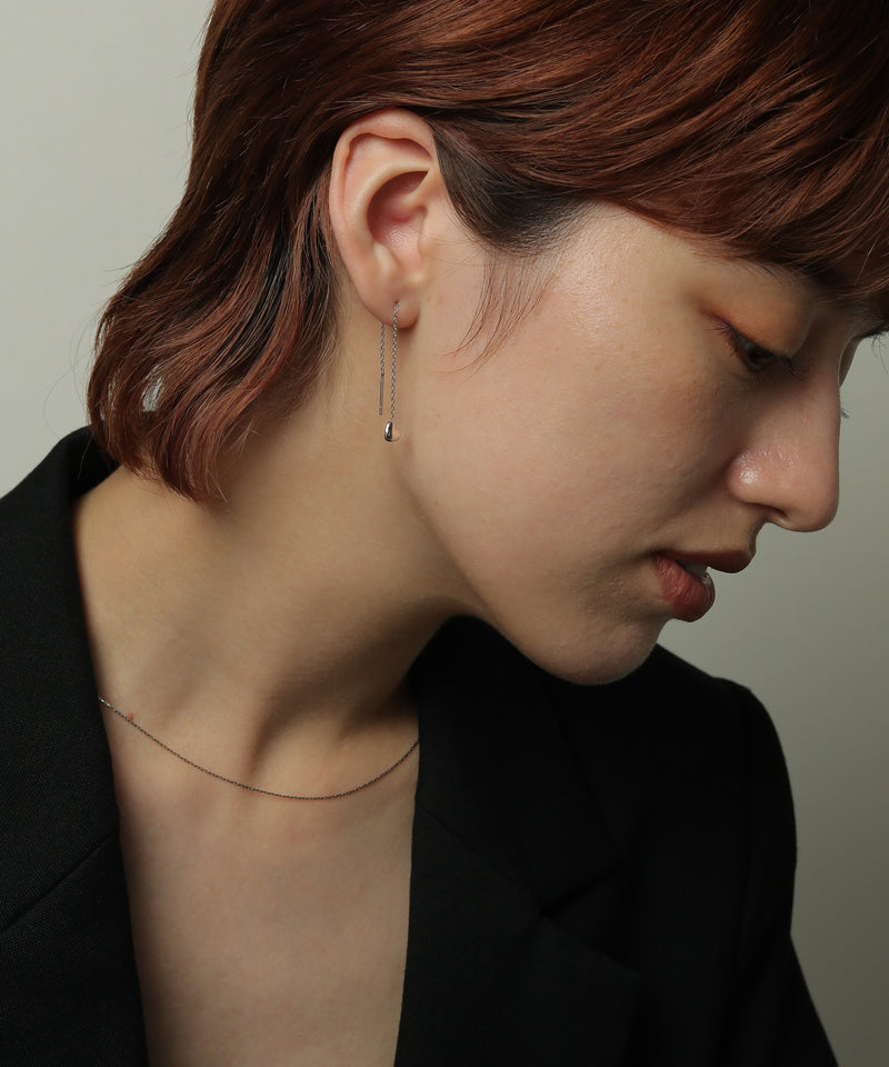 金属アレルギー対応 ハートモチーフチェーンピアス サージカルステンレス