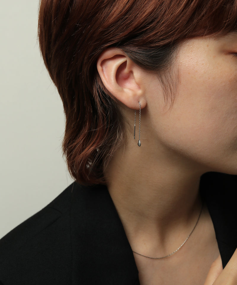 金属アレルギー対応 ハートモチーフチェーンピアス サージカルステンレス