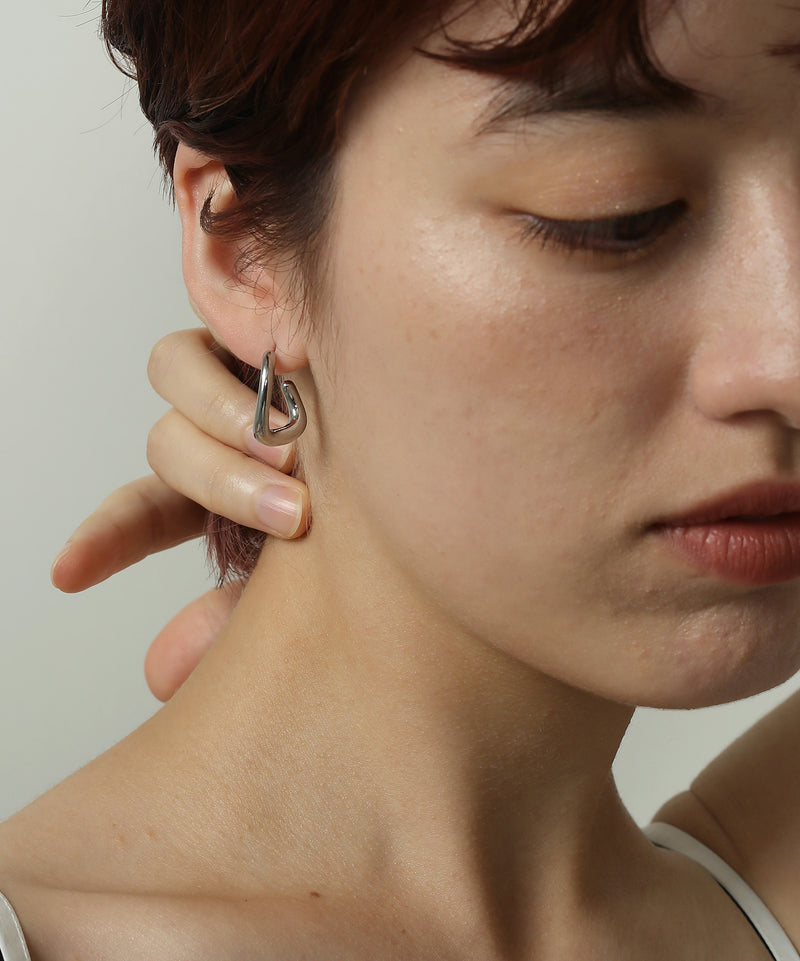 金属アレルギー対応 ニュアンスドロップロングピアス サージカルステンレス