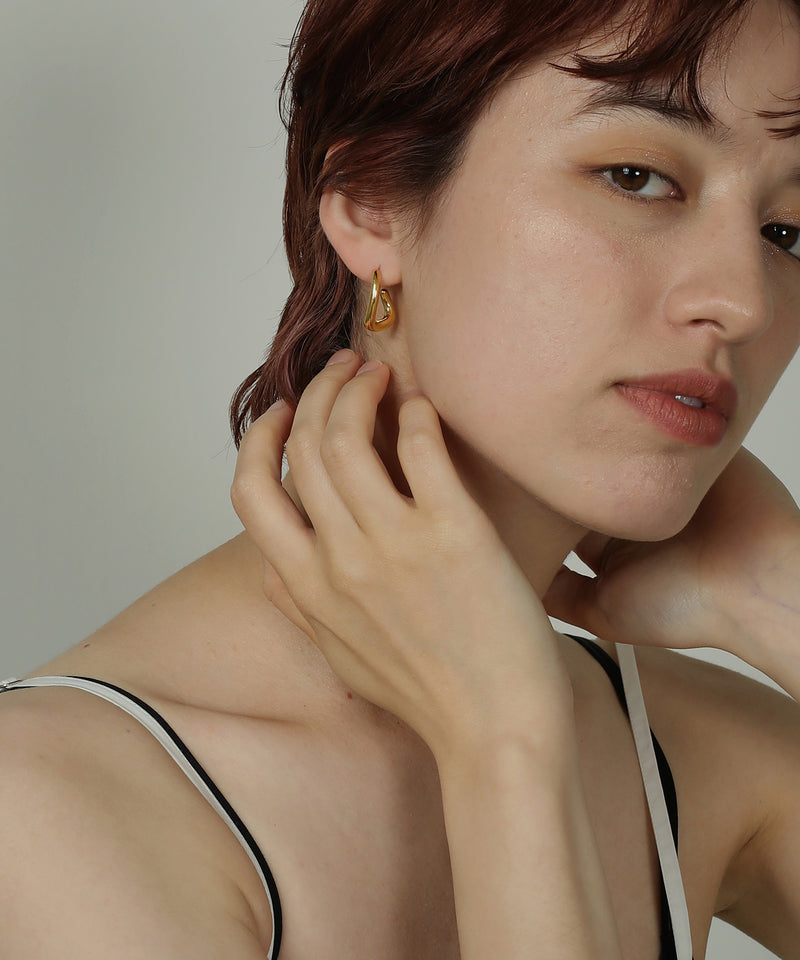 金属アレルギー対応 ニュアンスドロップロングピアス サージカルステンレス