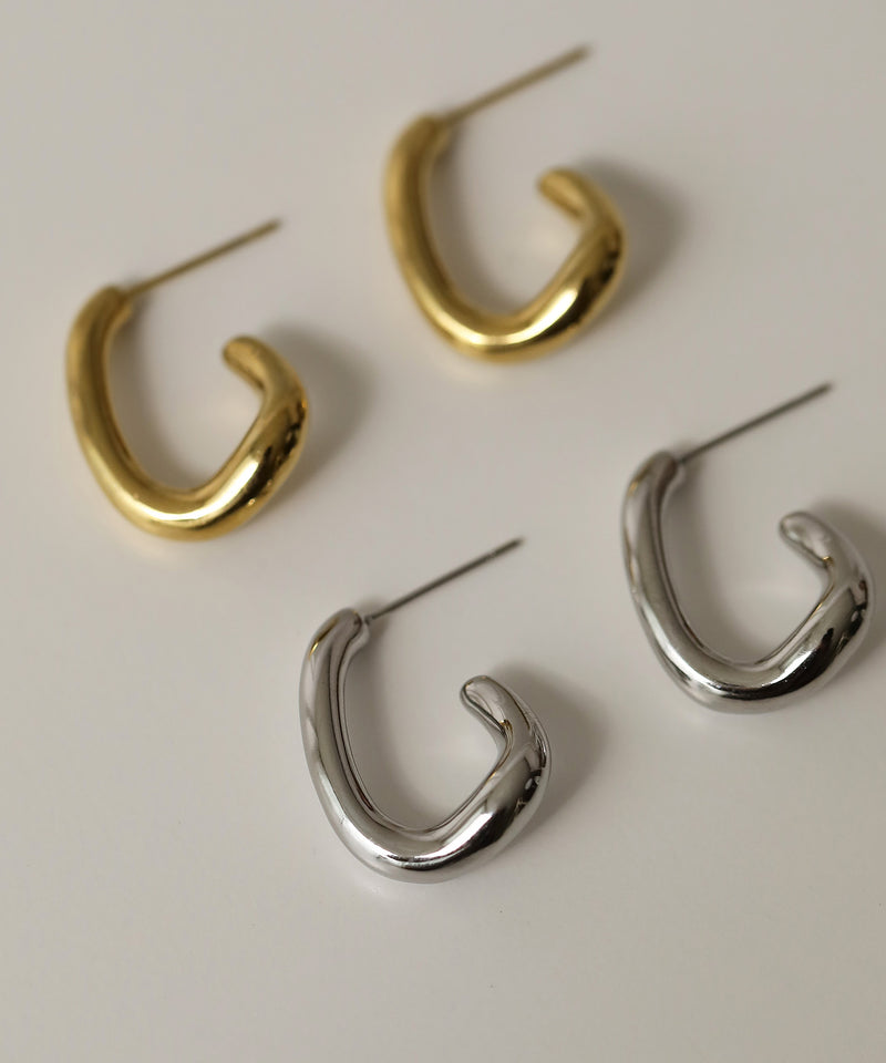 金属アレルギー対応 ニュアンスドロップロングピアス サージカルステンレス