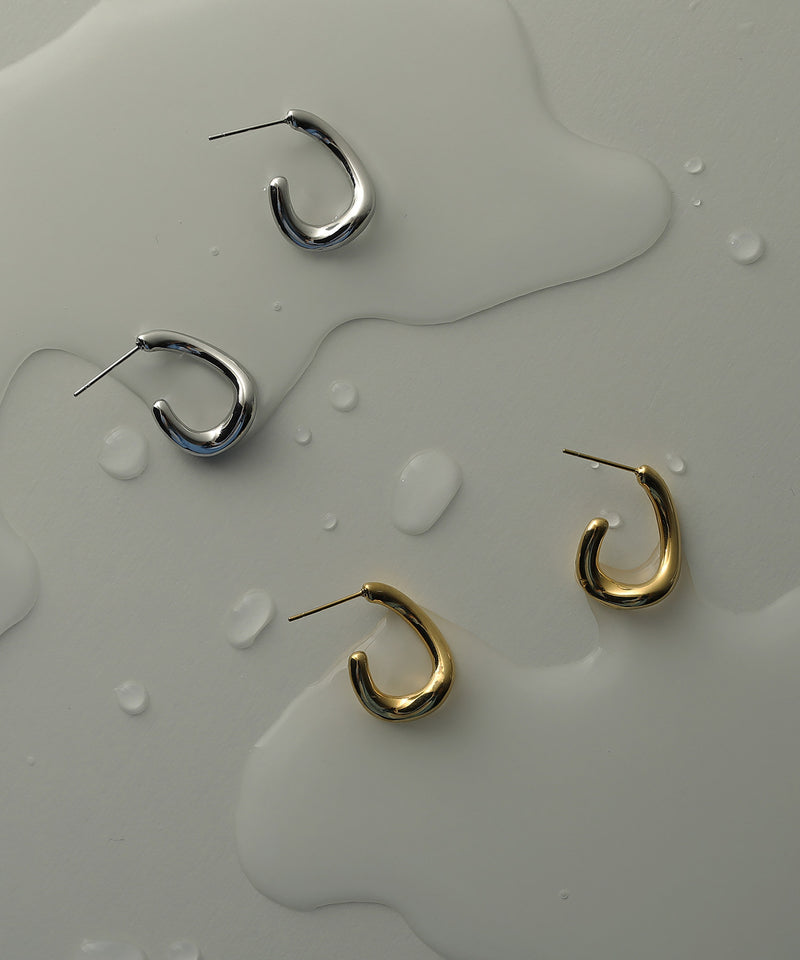 金属アレルギー対応 ニュアンスドロップロングピアス サージカルステンレス