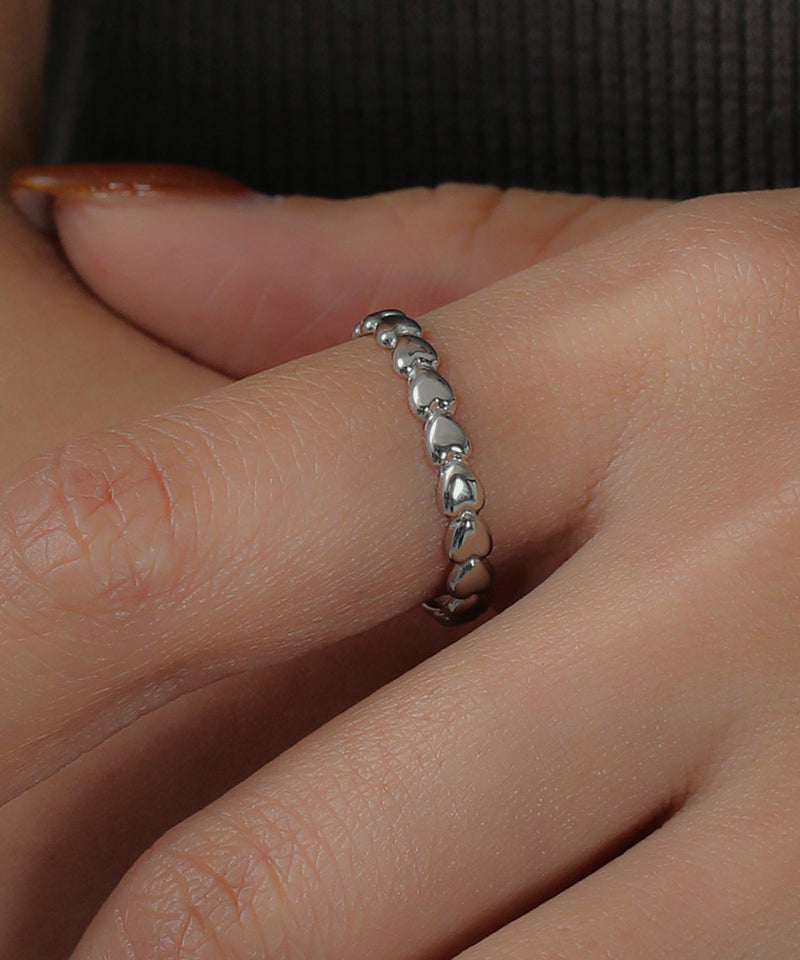 金属アレルギー対応 ハートモチーフリング サージカルステンレス