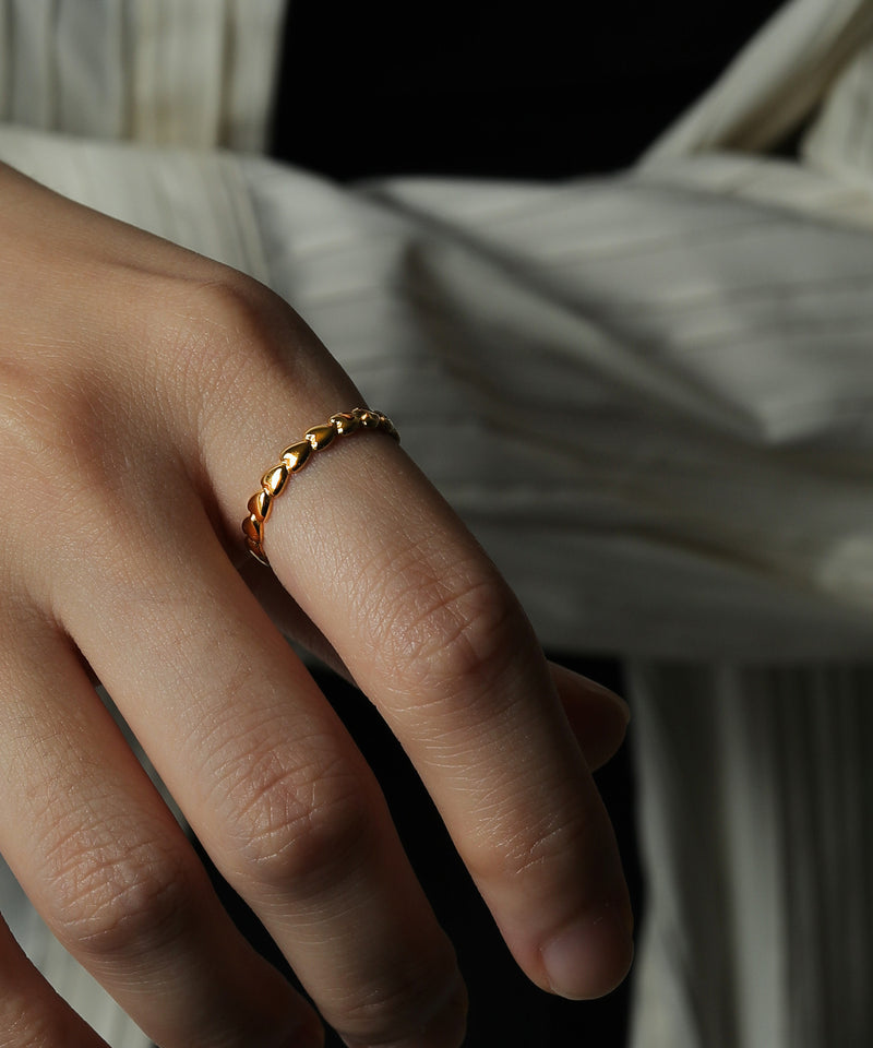 金属アレルギー対応 ハートモチーフリング サージカルステンレス