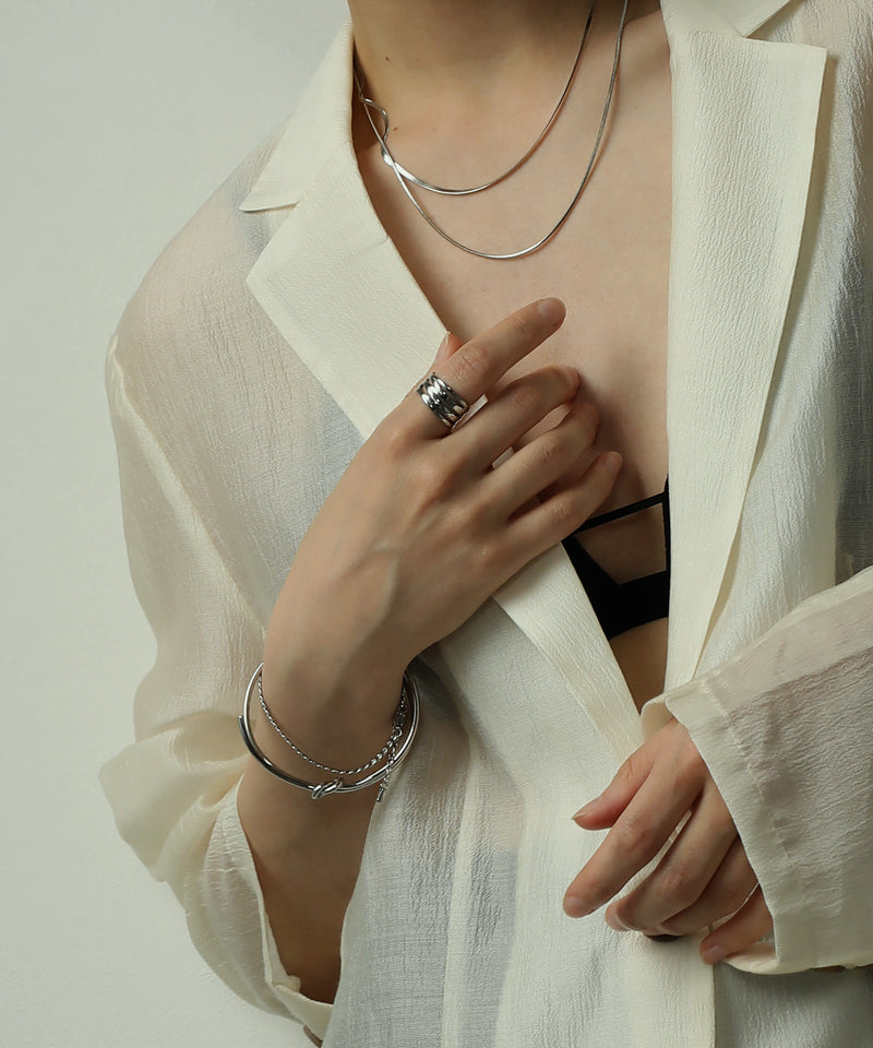 金属アレルギー対応 幅広デザインリング 11号 サージカルステンレス